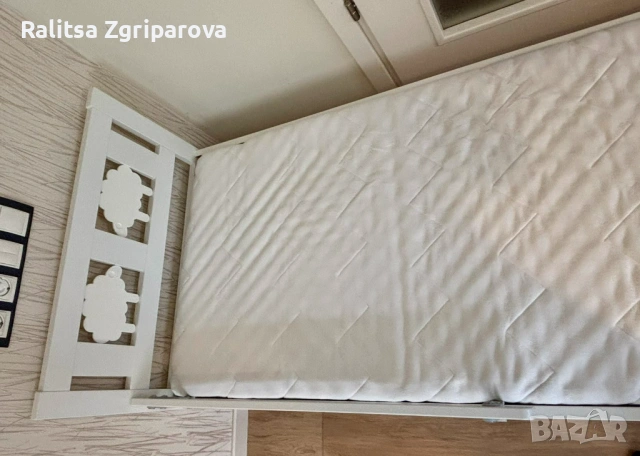 Детско легло IKEA KRITTER 70x160 см с матрак UNDERLIG, снимка 3 - Мебели за детската стая - 54929684