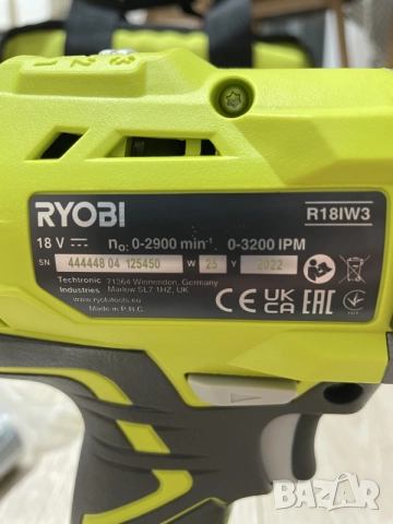 Акумулаторен ударен гайковерт RYOBI, снимка 4 - Винтоверти - 55245019