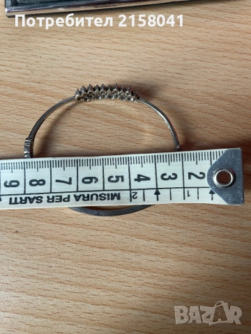 Дамска сребърна гривна с пръстен, снимка 5 - Гривни - 54177637