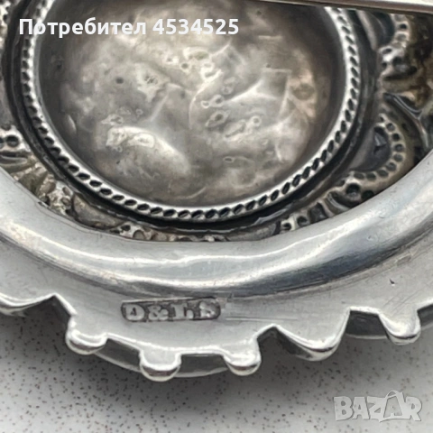 Антична сребърна брошка (Birmingham, 1909 г.) – 117 години история, снимка 3 - Антикварни и старинни предмети - 54173734