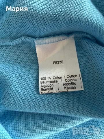 Мъжка светло синя тениска с яка Lacoste оригинална, снимка 5 - Тениски - 54666649