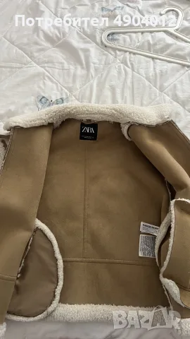 Дамско зимно яке Zara с пух (Sherpa) – Размер XS, снимка 2 - Якета - 55492419