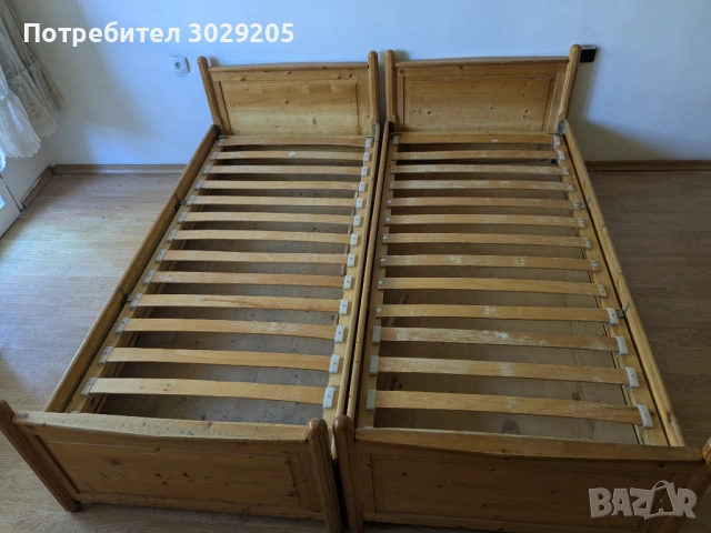 Две легла от масив за матраци 190/80 см, снимка 4 - Спални и легла - 54849452