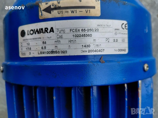 водна помпа LOWARA, снимка 4 - Водни помпи - 54383062