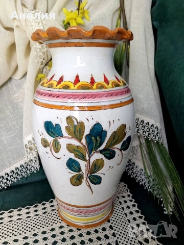 Ваза от Италия ръчно рисувана, снимка 4 - Вази - 54746481