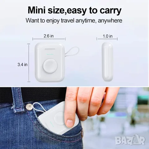 3 в 1 външна батерия за iPhone и Android, 5200 mAh калъф за зареждане на Airpods Pro 1 и 2, снимка 6 - Външни батерии - 55522998