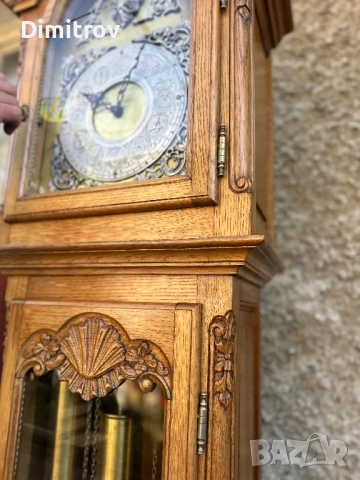 Паркетен механичен часовник Grandfather Clock – Urgos Германия, 3 тежести, снимка 4 - Антикварни и старинни предмети - 54406234