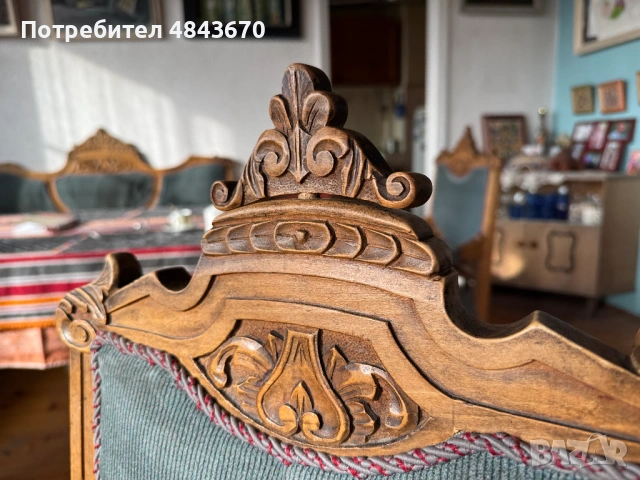 Ръчно изработена, старинна холова гарнитура, ~1900г,, снимка 6 - Антикварни и старинни предмети - 54734295