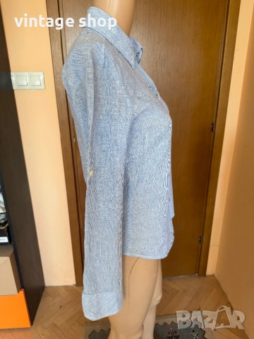 Риза морски десен райе Tommy Hilfiger, размер S/XS, снимка 4 - Ризи - 54627210