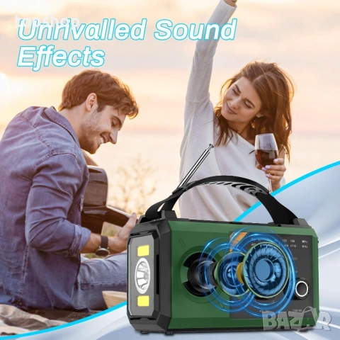 Чисто ново Аварийно Соларно Радио 27000mAh – За Къмпинг, Динамо, Bluetooth, Фенер  , снимка 6 - Други - 54794285