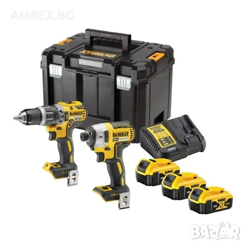 Комплект DeWALT 18V – ударен винтоверт + импакт, 3x5Ah