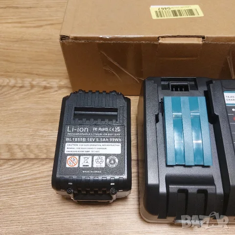 НОВО! Комплект Бързо Зарядно DC18RF + Усилена Батерия 18V 5.5Ah BL1855B за Makita LXT, снимка 5 - Други инструменти - 55395172