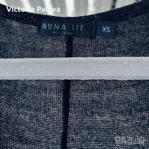 Долга рокля тип noтник Nuna Lie (Made in Italy), размер XS - тъмносив меланж, снимка 3 - Рокли - 55456974