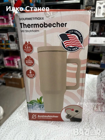 Чаша термос с сламка, снимка 5 - Други - 55008358
