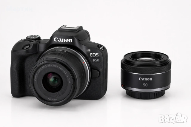 Canon EOS R50 + 18-45 mm + RF 50 mm f/1.8 - под 7000 кадъра