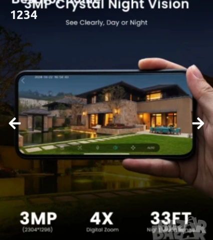 iGeek Безжична 2K охранителна камера за външна употреба, снимка 3 - IP камери - 54159391
