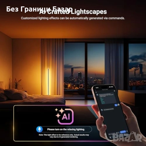 Нова ъглова NEEWER NF04 Смарт RGBW LED подова лампа 1000lm Alexa WiFi осветления дом, снимка 3 - Лед осветление - 54042671