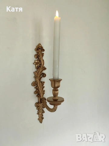 Винтидж стойка за лед свещ за стена. Изработена от биоразградима пластмаса 36см/18€ ✨ 