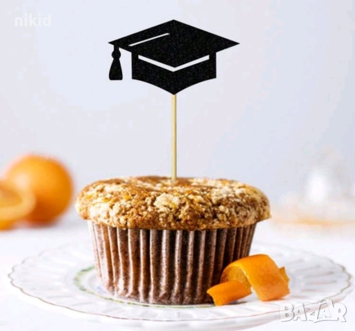 абитуриентска шапка тога завършване бал топер топери за мъфини украса декор, снимка 7 - Други - 33466894