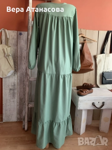 🧚🏼‍♂️🧚🏼‍♂️🧚🏼‍♂️ Дълга рокля в цвят мента👗 xs/s🍀, снимка 3 - Рокли - 55605146