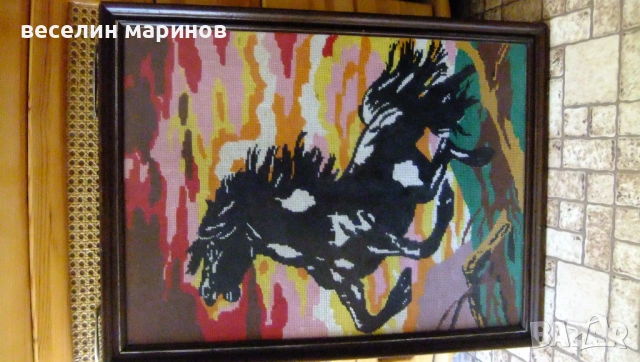 Продавам гоблен в рамка, снимка 2 - Антикварни и старинни предмети - 54746516