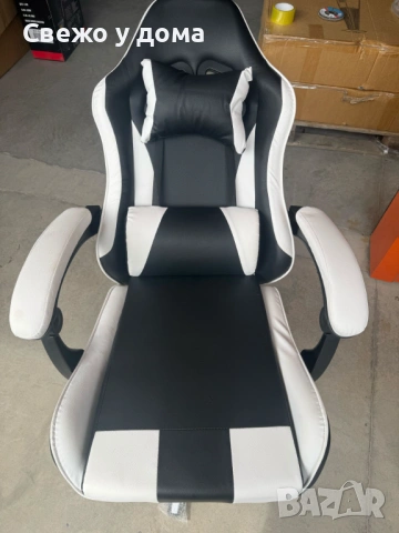 НОВ МОДЕЛ Ергономичен офис и геймърски бял стол – Максимален комфорт за гърба и врата, регулируем, снимка 7 - Столове - 54205396