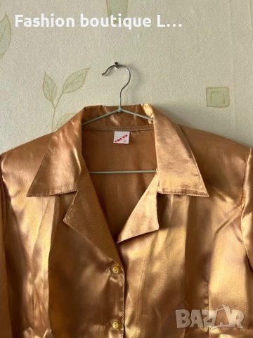 Нова с етикета златна сатенена риза с копченца ❤️ Налични размери M , L , XL ❤️, снимка 2 - Ризи - 54621888