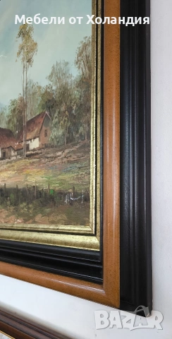 Голям белгийски маслен пейзаж, снимка 7 - Картини - 54466799