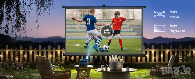 Видеопроектор Wimius, P64 WiFi Bluetooth Full HD 1080P, 600 ANSI лумена, 4K видео, WiFi-6, 300 инча , снимка 14 - Плейъри, домашно кино, прожектори - 54241155