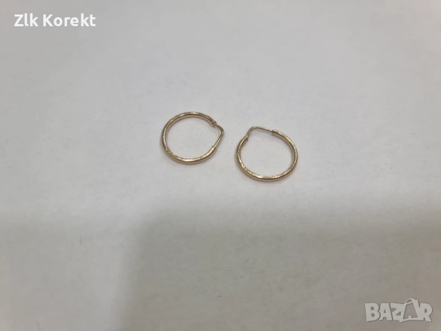 Малки златни обеци хълки 0.81 гр., снимка 6 - Колиета, медальони, синджири - 55050679