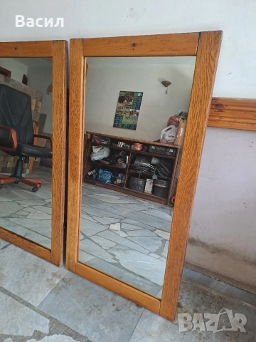 2 бр. Ретро огледала с масивна дървена рамка - Бук