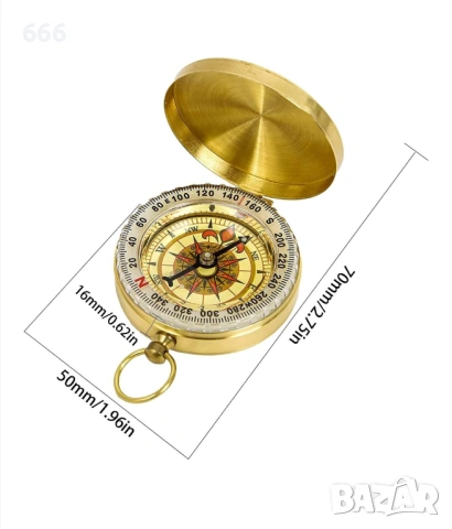 Навигационен компас, светещ метален компас, малки размери, за къмпинг, ориентиране, дейности на откр, снимка 3 - Други стоки за дома - 54003914