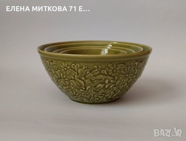 Комплект от 4 бр.керамични купи ГДР, снимка 3 - Чинии - 54723131