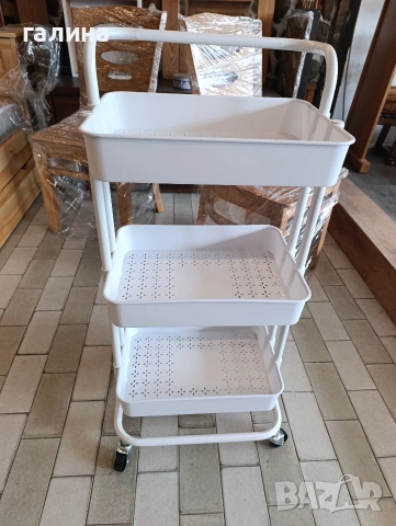,Практична триетажна количка с метални колела и стопери, снимка 3 - Други - 54223083