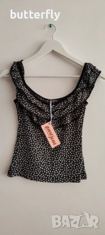 Нов памучен потник Pause Jeans (с етикет)-черен, снимка 2 - Потници - 54564951