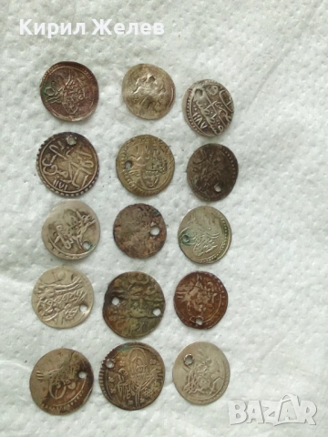 Лот сребърни монети 15 броя продупчени за носия забрадка престилка 46149, снимка 8 - Антикварни и старинни предмети - 54212681