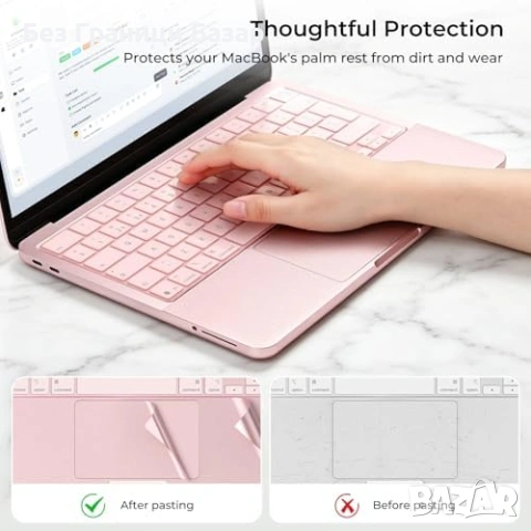 Нов Калъф за Apple MacBook Neo 13 A3404 2026 Frost Pink с клавиатурен протектор за защита лаптоп, снимка 4 - Друга електроника - 55123746