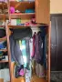Гардероб трикрилен с шкафове дърво, снимка 4