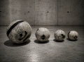 Авторски комплект студийна керамика „RAKU Crackle Spheres“ – 4 броя, снимка 1