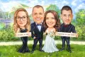 Дигитални Карикатури Портрет Ръчна Рисувана Карикатура Подарък Рожден ден Юбилей Двойка Картини , снимка 16