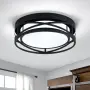 LED таванна лампа за помещение с вграден източник, метална конструкция и акрилен дифузер, 32 см, снимка 1