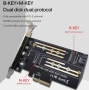 Dual Port NVME NGFF , SATA , B-Key двоен адаптер, снимка 3