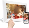 Frameo Бяла 10,1-инчова смарт WiFi цифрова фоторамка, цифрова фоторамка Wi-Fi с 32GB памет и SD слот, снимка 1