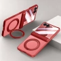 За Samsung Galaxy Z Flip8 Магнитен PC TPU Калъф със Стойка 360°, Матов Гръб и Скрийн Протектор от За, снимка 4