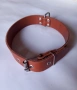 Мек нашийник от естествена кожа (цвят Коняк) – 4 см широк, снимка 1