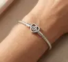 Сребърна гривна 925 PANDORA две сърца, снимка 2