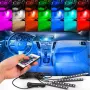 RGB LED интериорно осветление за под на автомобил с ефекти и дистанционно управление , снимка 1