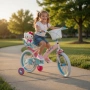 Детски велосипед Hello Kitty 16" с помощни колела, кошница и допълнително задно столче, снимка 3