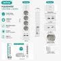 Разклонител Aerbes с 5 контакта 2 USB-A 2 USB-C порта ключ и 2 м кабел PD 12W, снимка 7