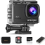 Apexcam 4K 60FPS 64MP EIS WiFi Екшън камера с 64GB карта памет, водоустойчива подводна камера, снимка 1